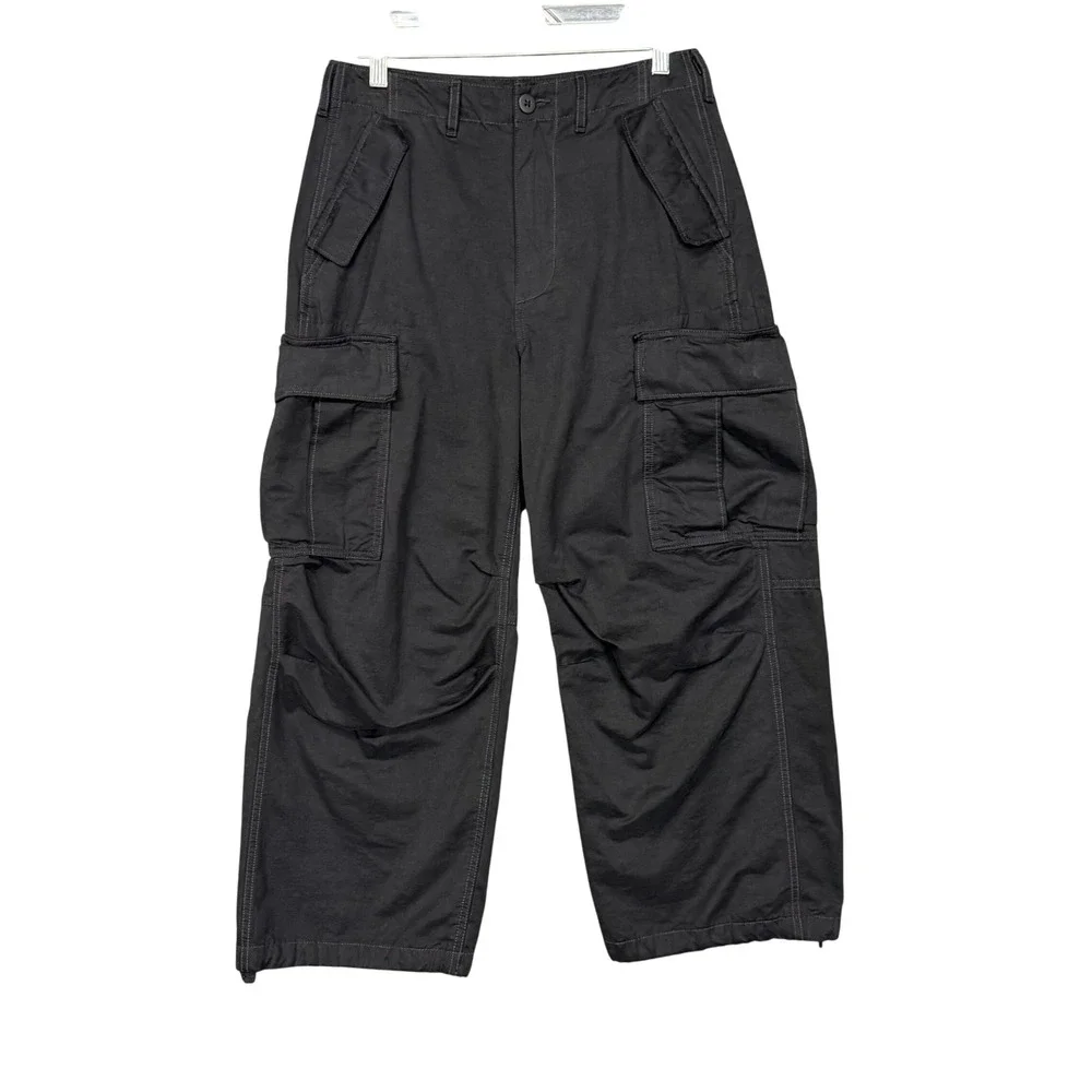American Eagle Cargo Pants Mens 28x28 Black Flex Relaxed Wide Leg Fits 30x24